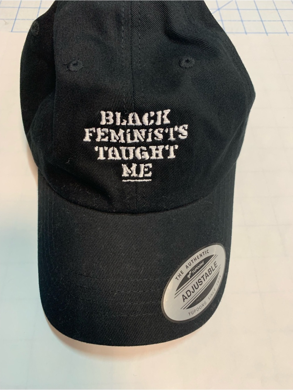 Black 'Black Feminists Taught Me' Embroidered Baseball Cap